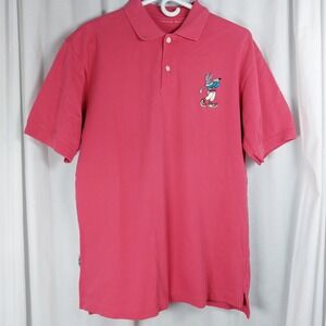 Acme Clothing Looney Tunes Vintage 90s Pink Polo Golf Shirt Bugs Bunny Golf Sz L